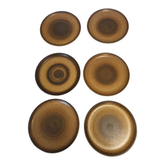6 flat plates in Longchamp stoneware