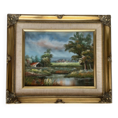 Painting: oil on canvas representing a landscape