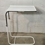 1970s adjustable side table in white lacquered metal