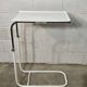 Adjustable side table from the 1970s in white lacquered metal.