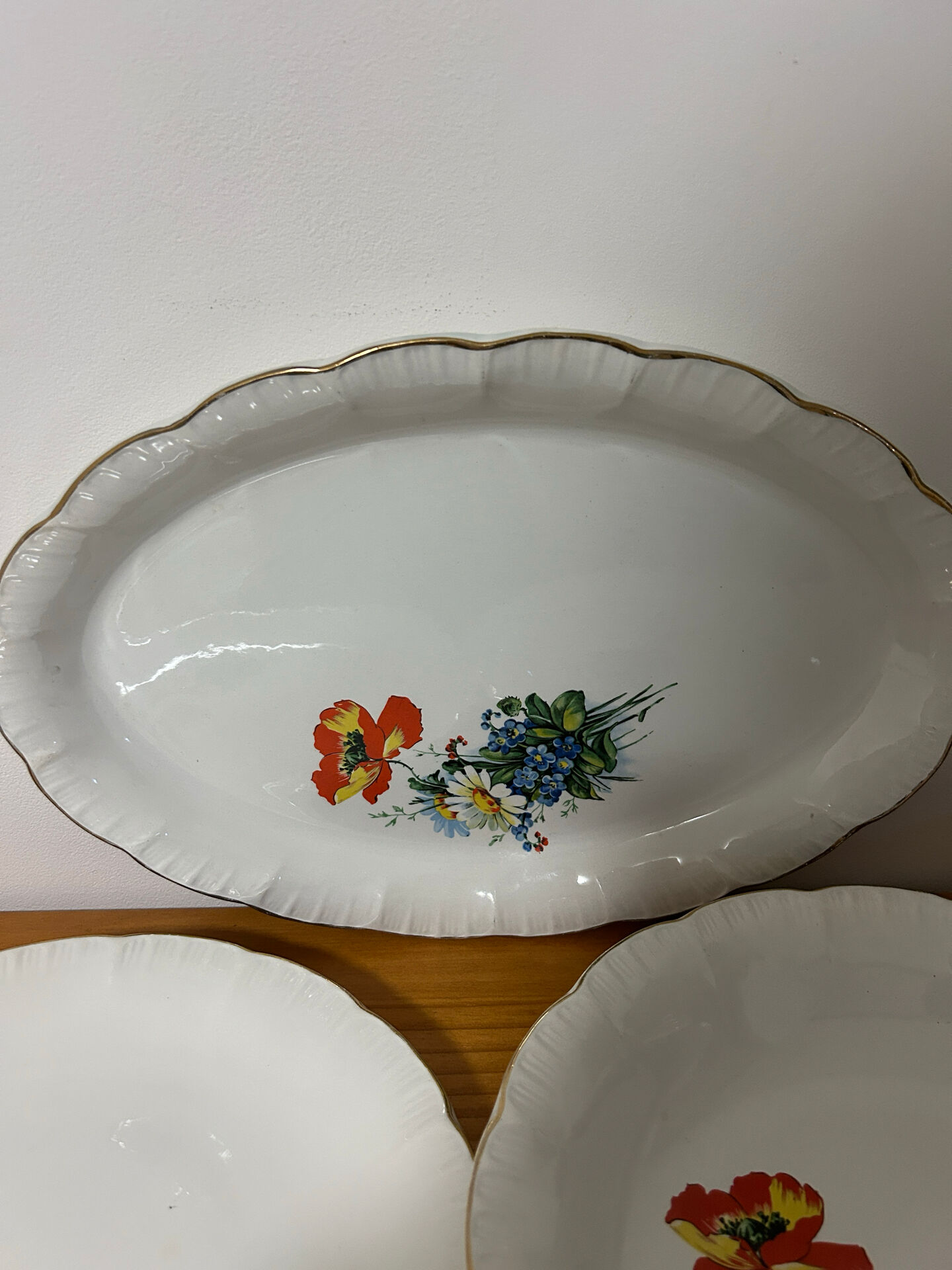 Set of 3 Serving Dishes Digoin & Sarreguemines - RENAUD Model