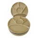 6 compartmentalized plates Gien France – butter yellow shade