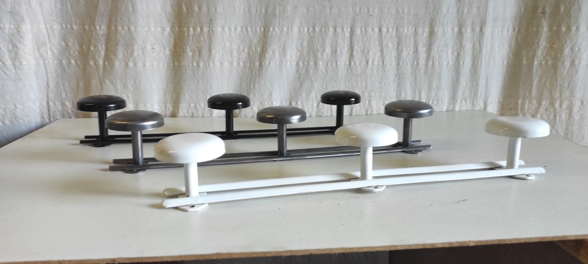 Metal coat racks with 3 hooks - mid 20th century