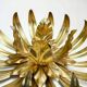 Vintage gold leaf metal wall light flower applique