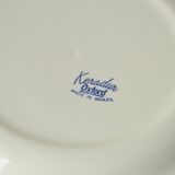 White Dinner Plates - Heart Pattern - Pink Blue (Set of 4)