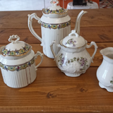 Duo de sucrier et pot à lait en porcelaine et service 1900
