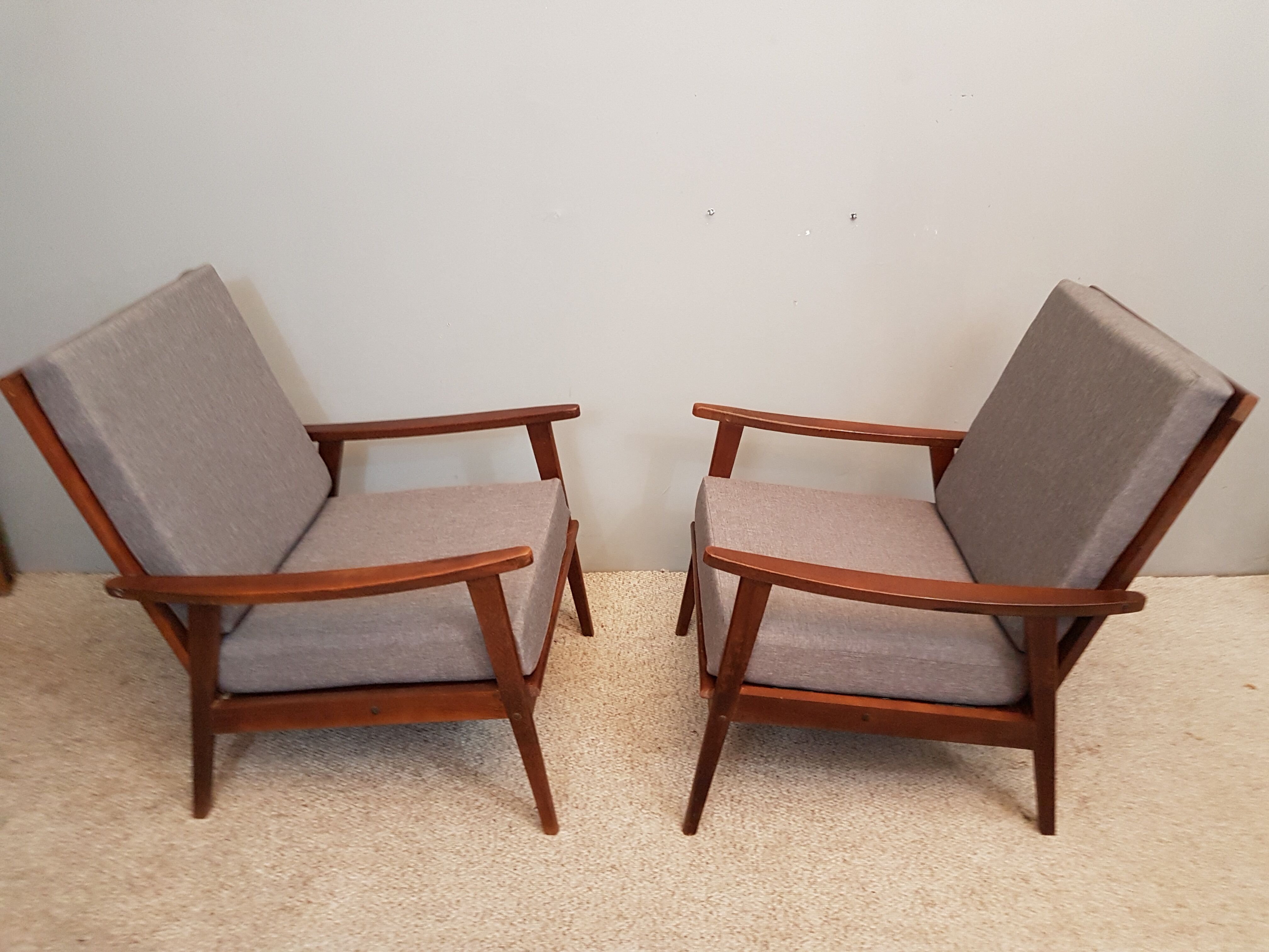 Pair of Boomerang armchairs 1960