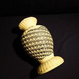 Yellow and black scoubidou vase
