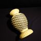 Vase scoubidou jaune et noir