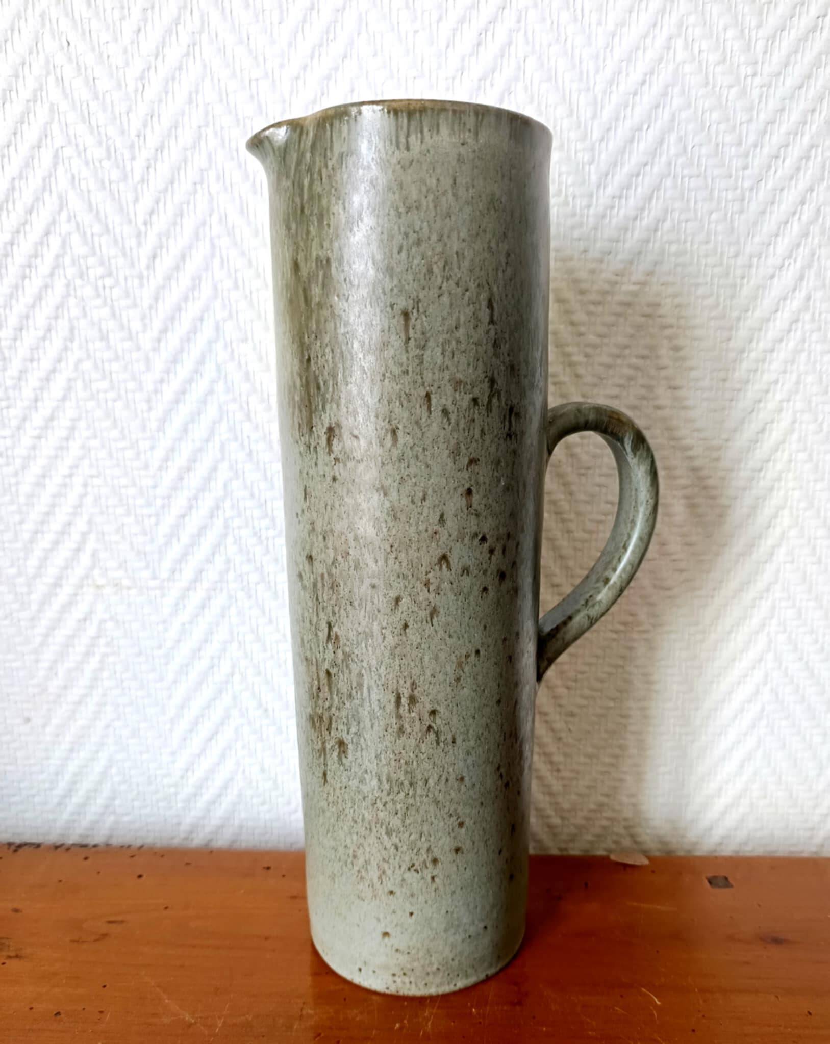 Vintage 1950s enamelled stoneware jug