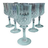 6 crystal stem glasses