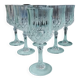 6 crystal stem glasses