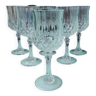 6 verres à pied en cristal