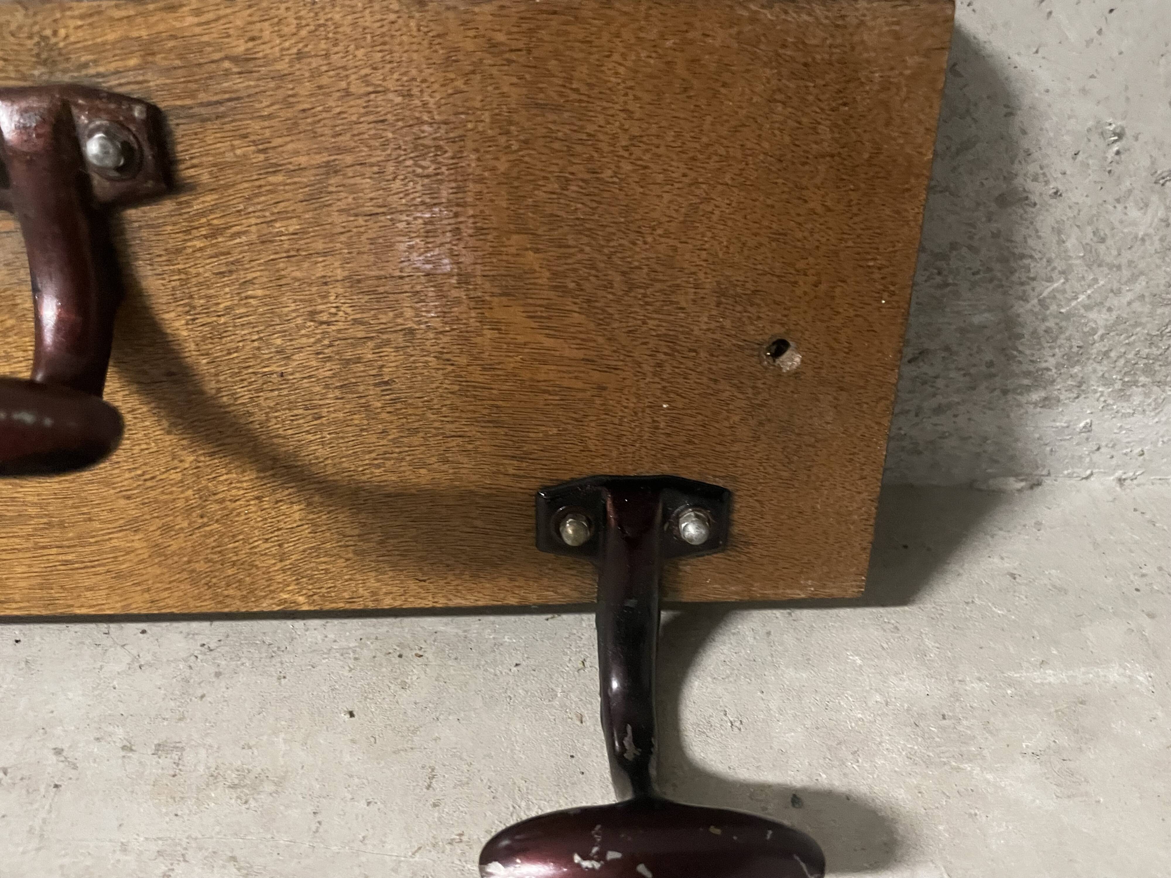 1960s wall-mounted coat rack