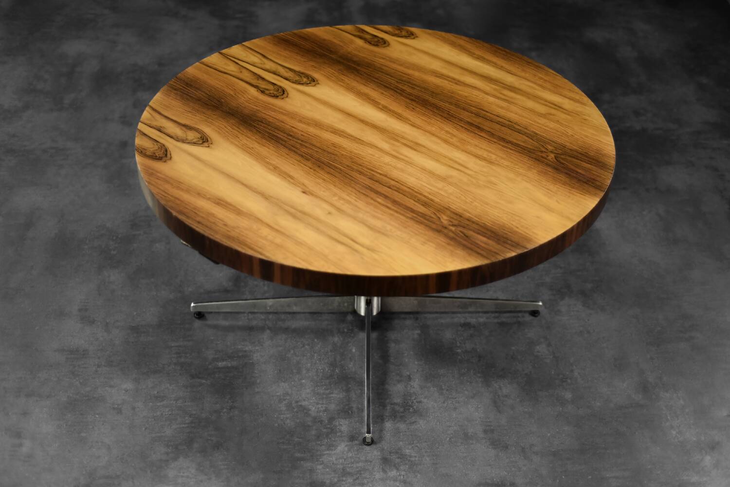 Mid-Century German Modern Round Rosewood Coffee Table from Ilse Möbel