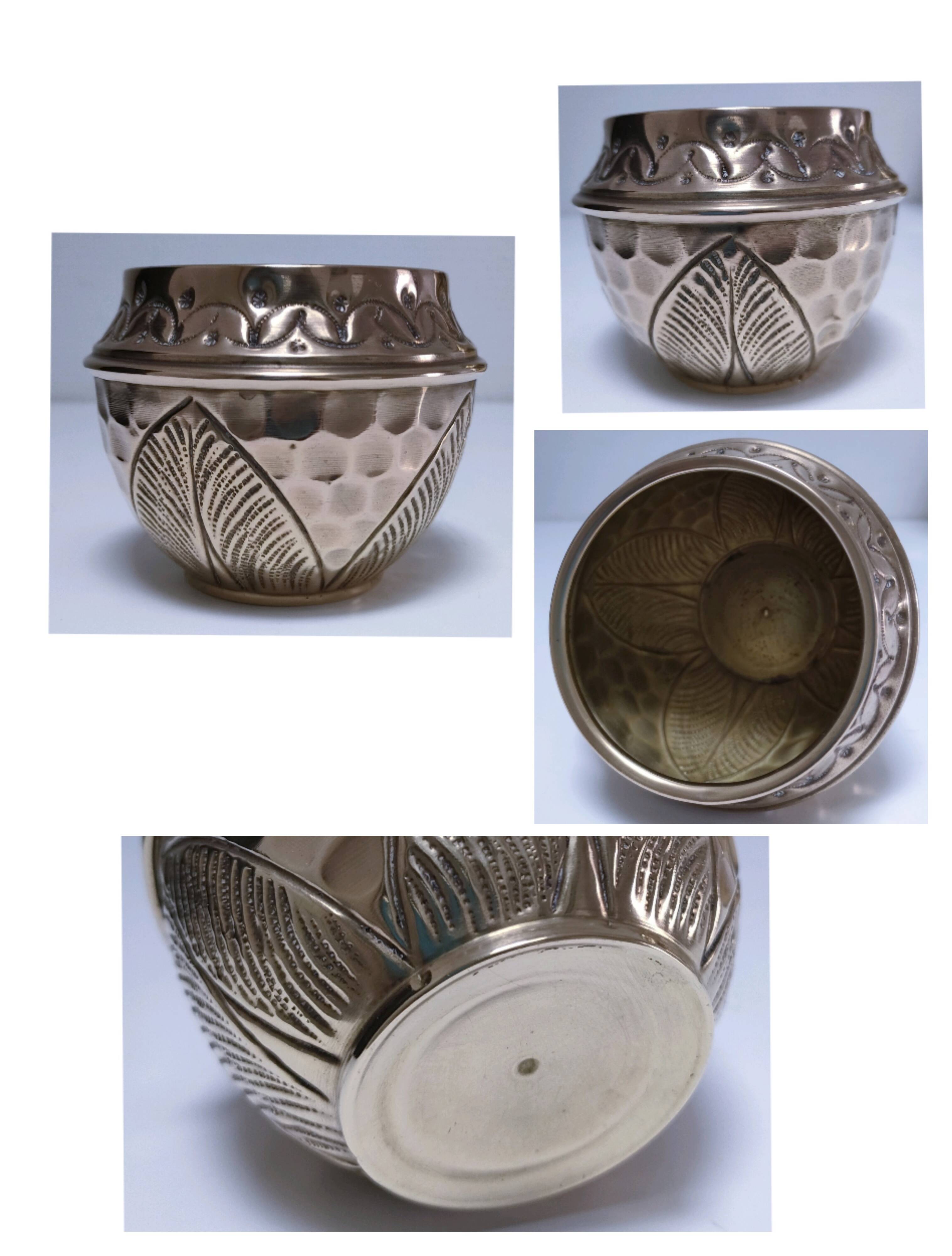quatre cache-pot laiton vintage