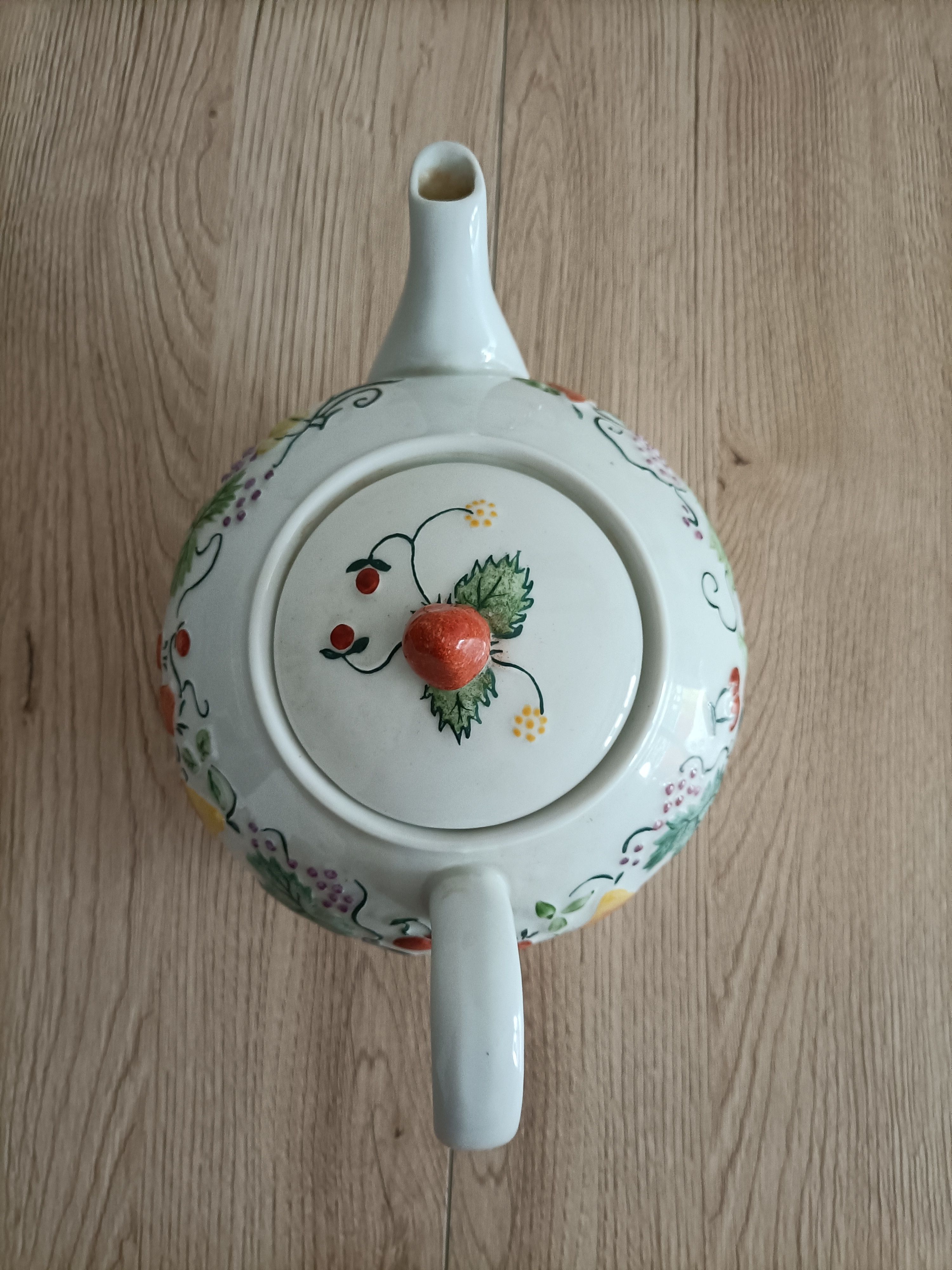 Strawberry porcelain teapot France