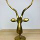 XXL vintage brass antelope head sculpture