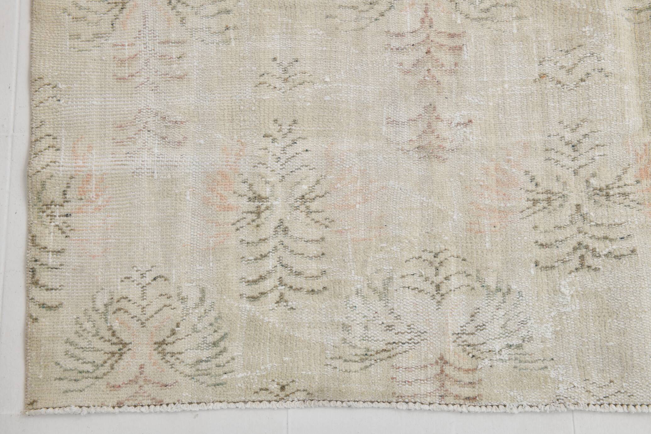 6x8 Cream Brown Floral Vintage Area Rug, 181x261Cm SK 21812