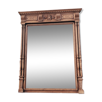 Raw solid oak trumeau 119x136cm