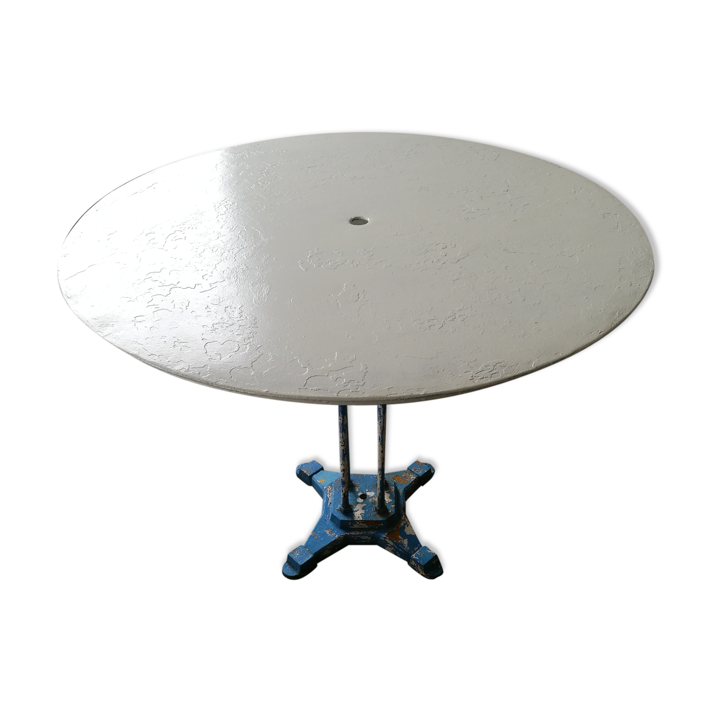 Guerin metal garden table, bistro table, cast foot