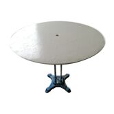 Guéridon table de jardin métal pied fonte