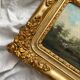 Old oil painting on canvas countryside landscape 19th