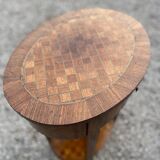 Marquetry pedestal table