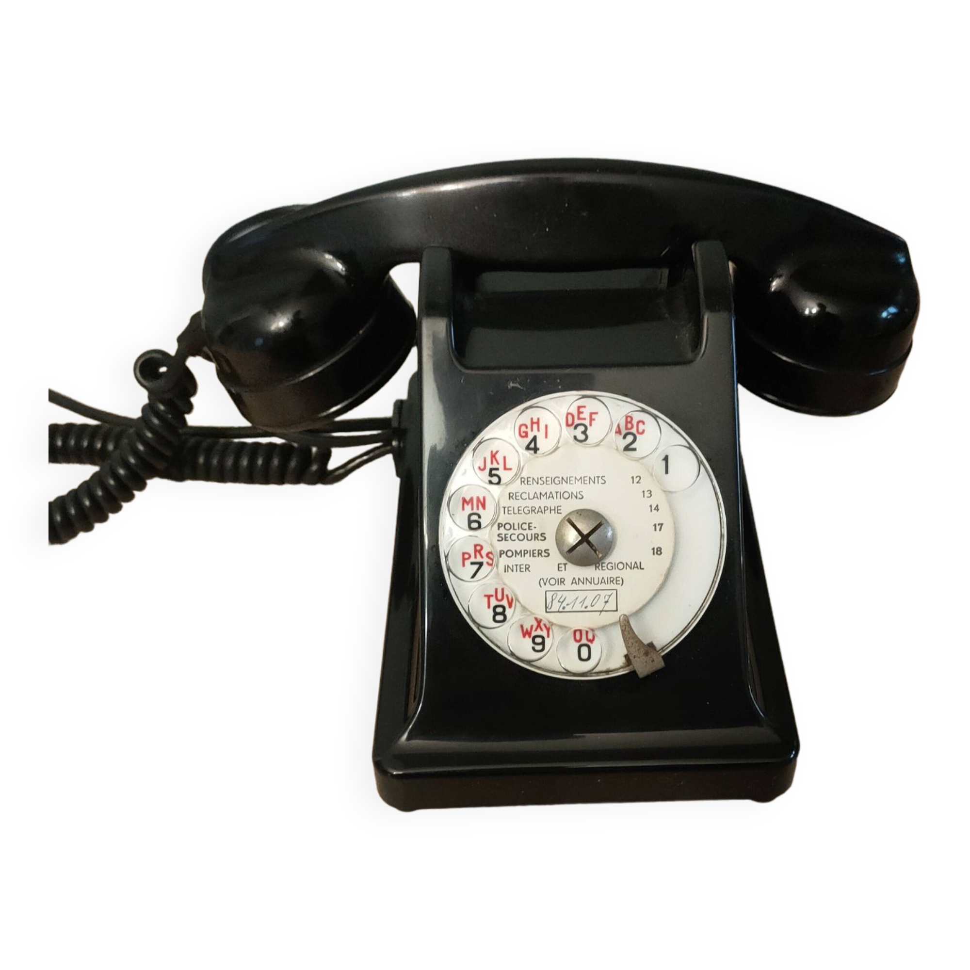 telephone from the 50s in black bakelite