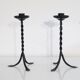 Pair of vintage Scandinavian metal candle holders