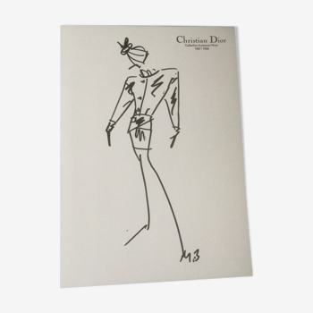 Christian dior: nice fashion illustration and photography press of the 1980s vintage
