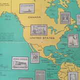 Map / Poster of world stamps