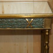Italian vintage console with a glass mirror top.