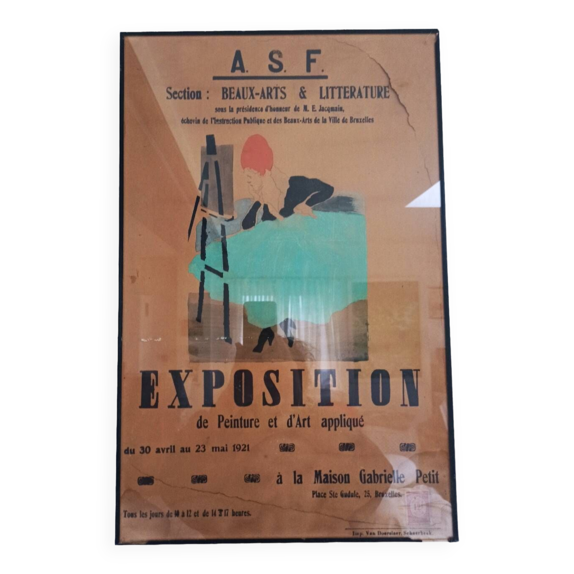Poster for the 1921 Applied Art Exhibition. Illustrated by E. Jacqmain