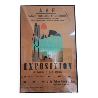 Affiche Exposition d'art appliqué 1921. Illustrée par E. Jacqmain