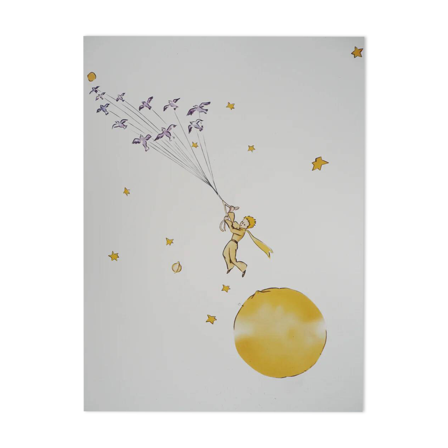 Antoine de Saint-Exupéry : Le Petit Prince en route vers les étoiles, lithographie