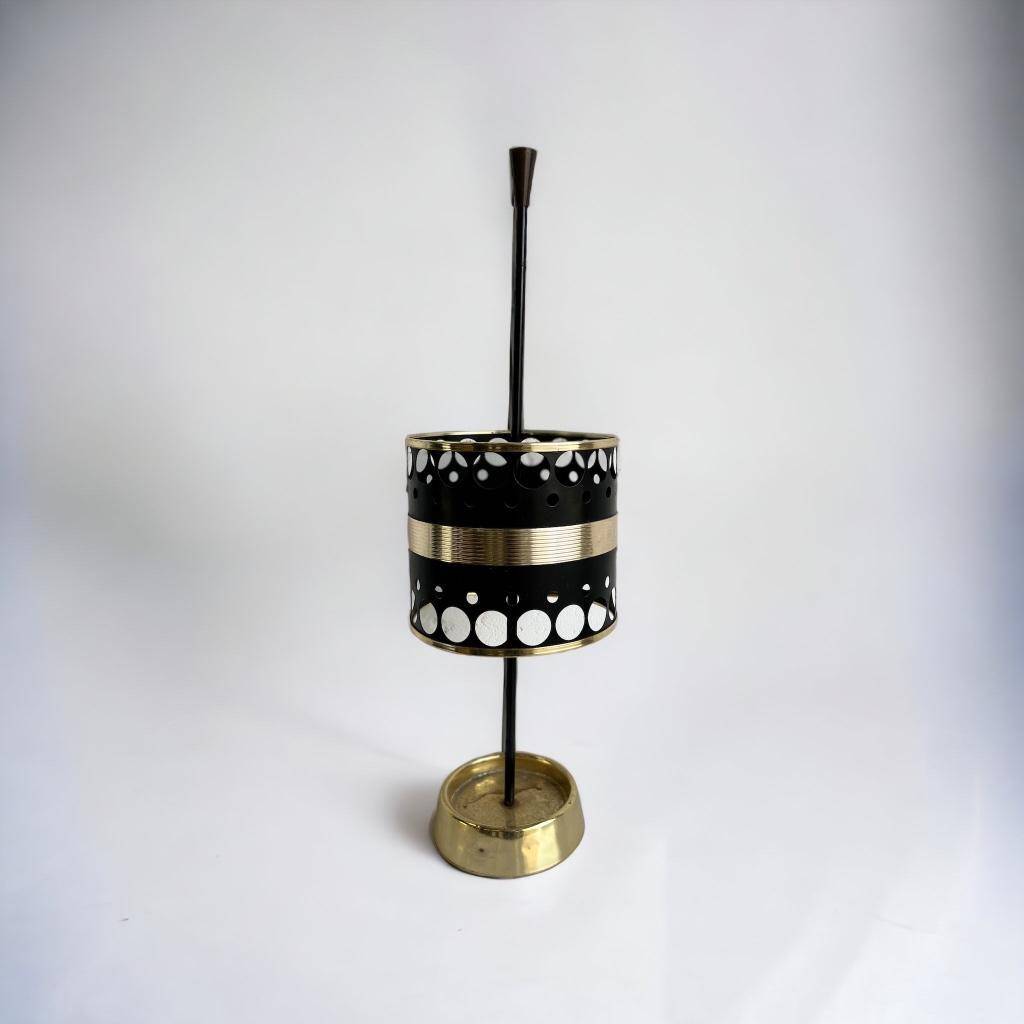 VINTAGE UMBRELLA STAND: BLACK & GOLD