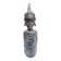 African statue of a woman, made of wood, brass, beads, and seashells.