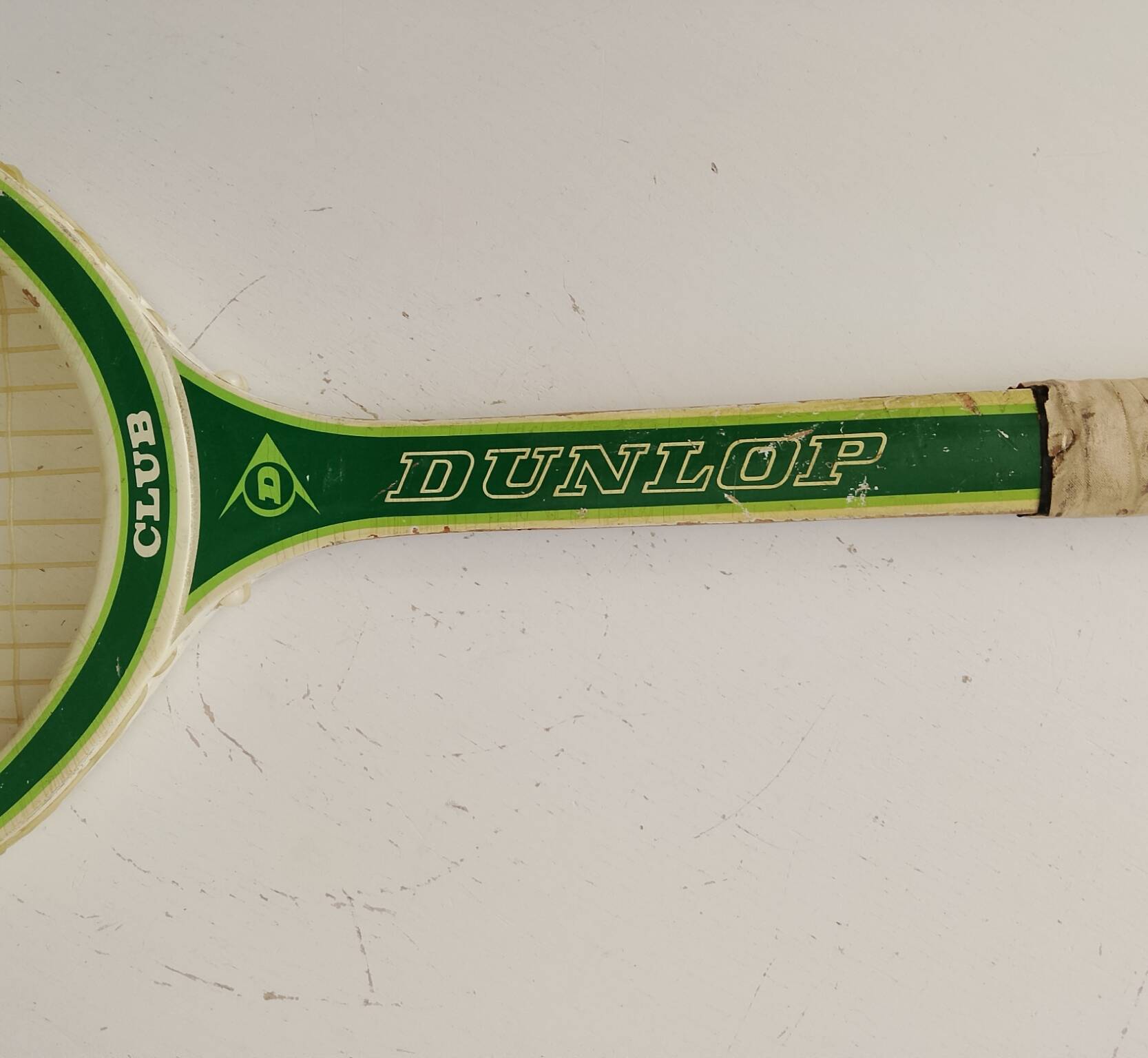 Vintage Dunlop Club tennis racket from the 1970s.