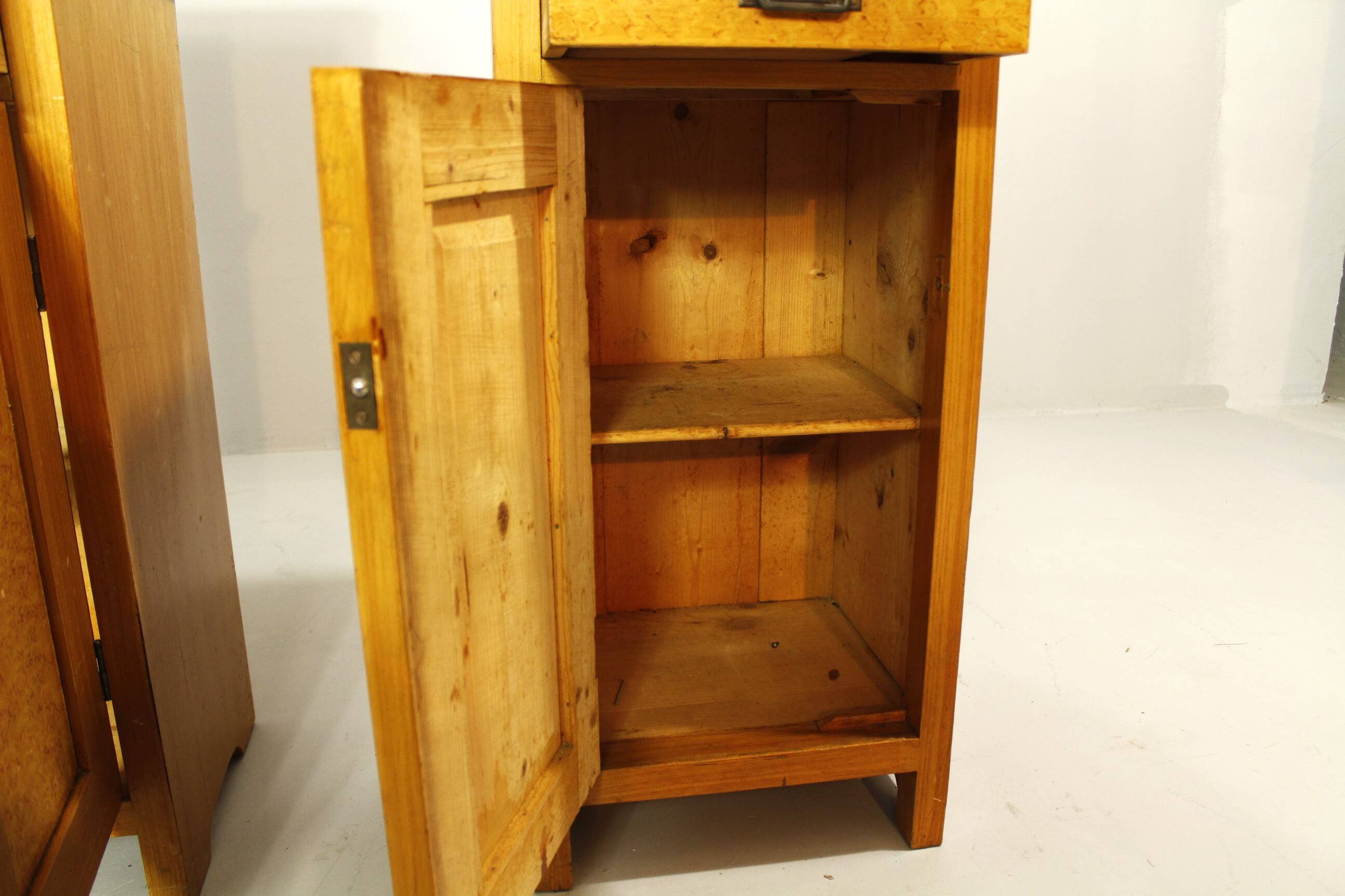 Pair of Bedside Tables. Folk art, Bohemia 1920