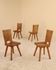 Chairs in elm, Atelier C. Demoyen, France, 1980s
