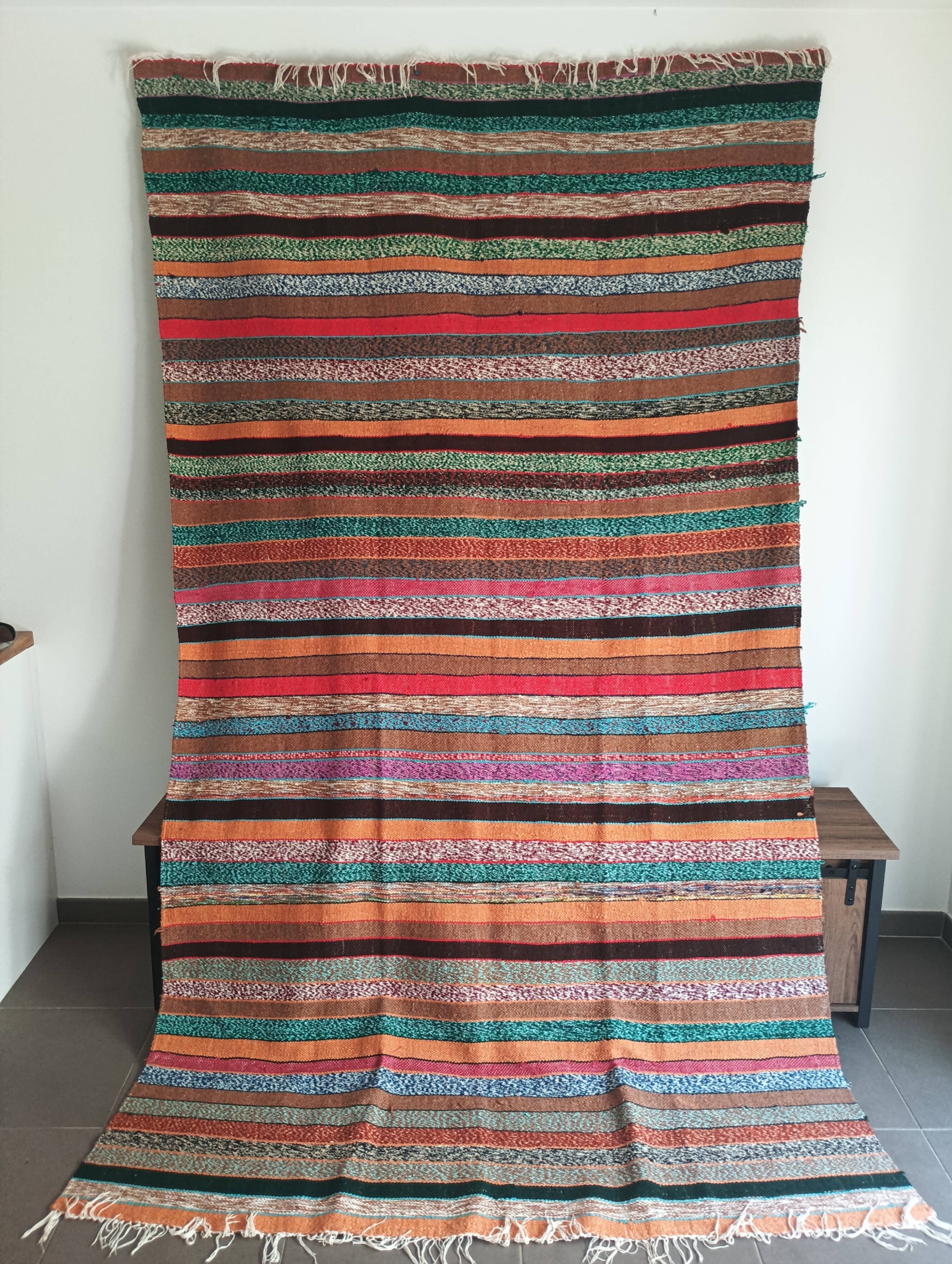 Vintage Berber kilim 300 × 170 cm – 100% handwoven wool – Tunisia
