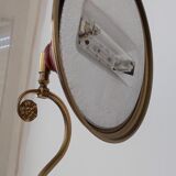 Lampadaire halogène laiton et bois