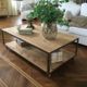 Table basse bois et fer 2 plateaux