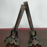 Pair of Louis-Philippe andirons with Caryatids - Bronze, cast iron - 19th century