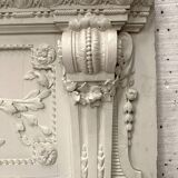 Decorative panel or top of door in wood and patinated stucco 19th century
