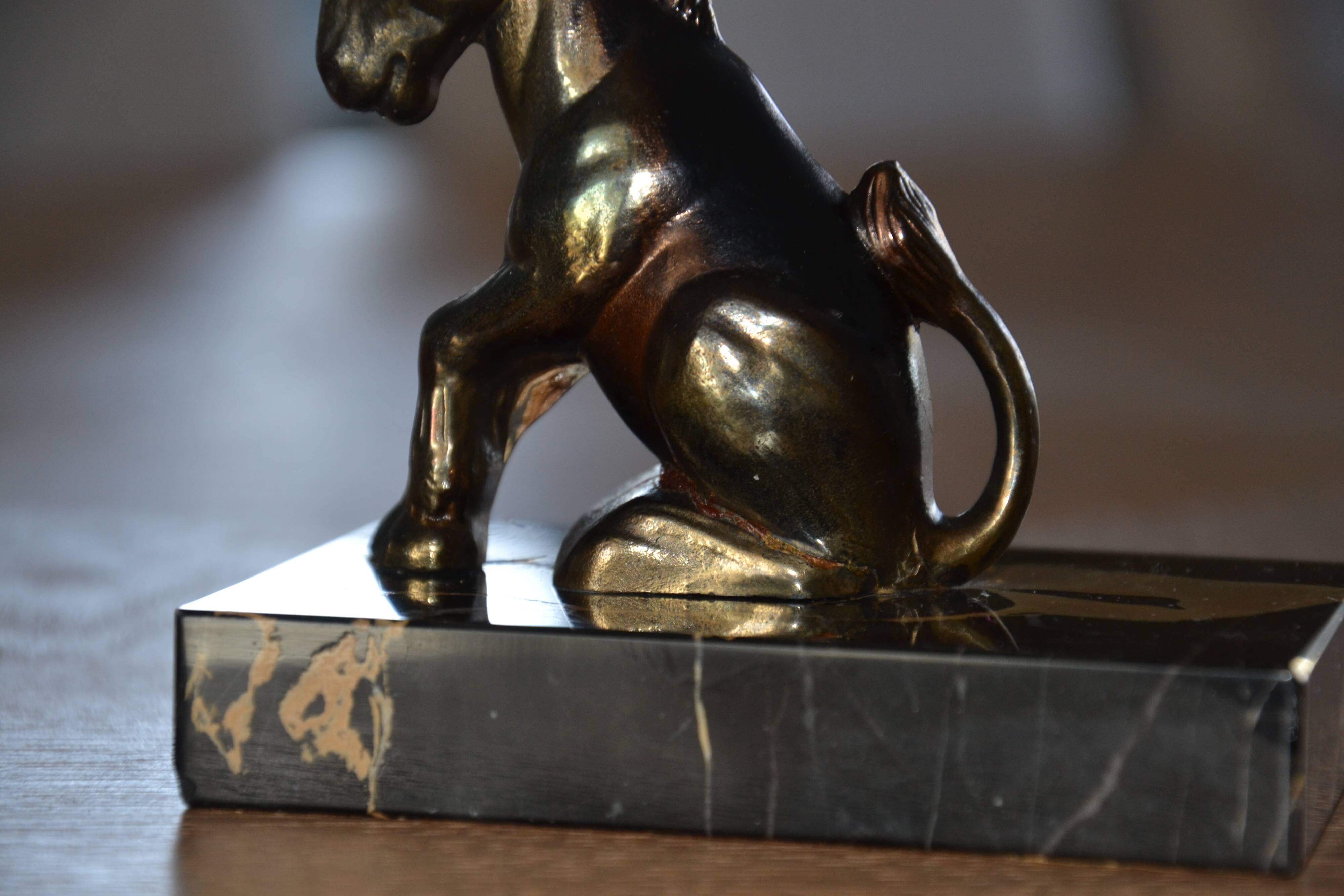 Free-standing donkey in resin
