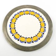Art Nouveau tray, silver-plated brass, white porcelain, Austria, early 20th century