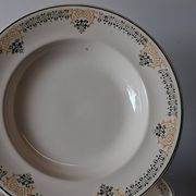 Set of 7 antique deep plates from Longwy, "Savigny" model, in good condition.