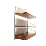 Teak and metal wall shelf, Sweden, 1950s